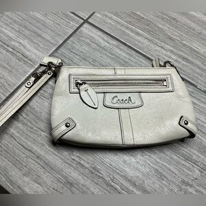 Cream Coach Wristlet